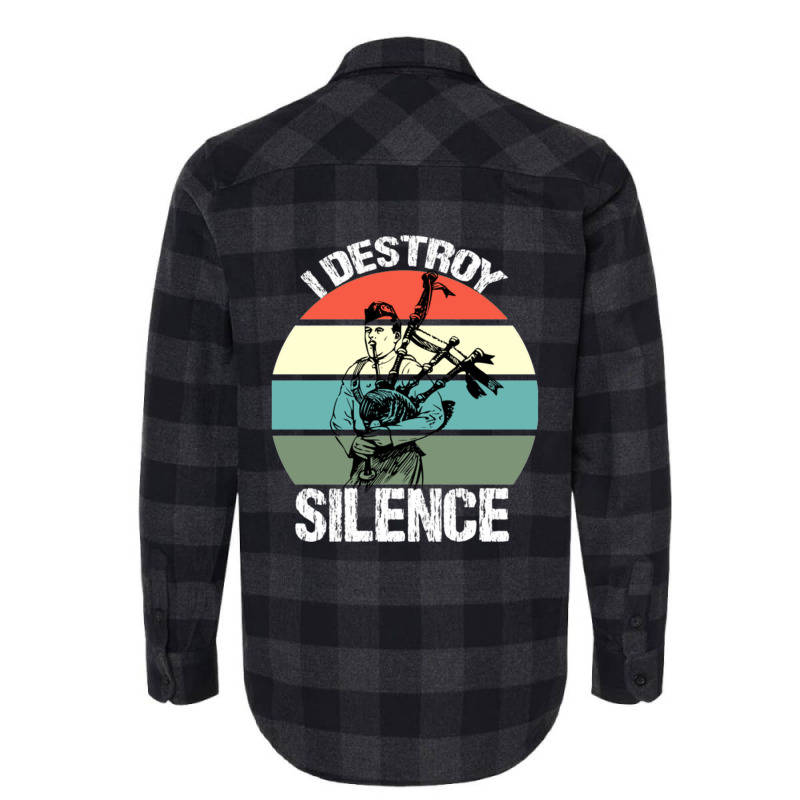 Bagpipes I Destroy Silence Bagpiper Flannel Shirt | Artistshot