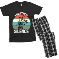 Bagpipes I Destroy Silence Bagpiper Men's T-shirt Pajama Set | Artistshot