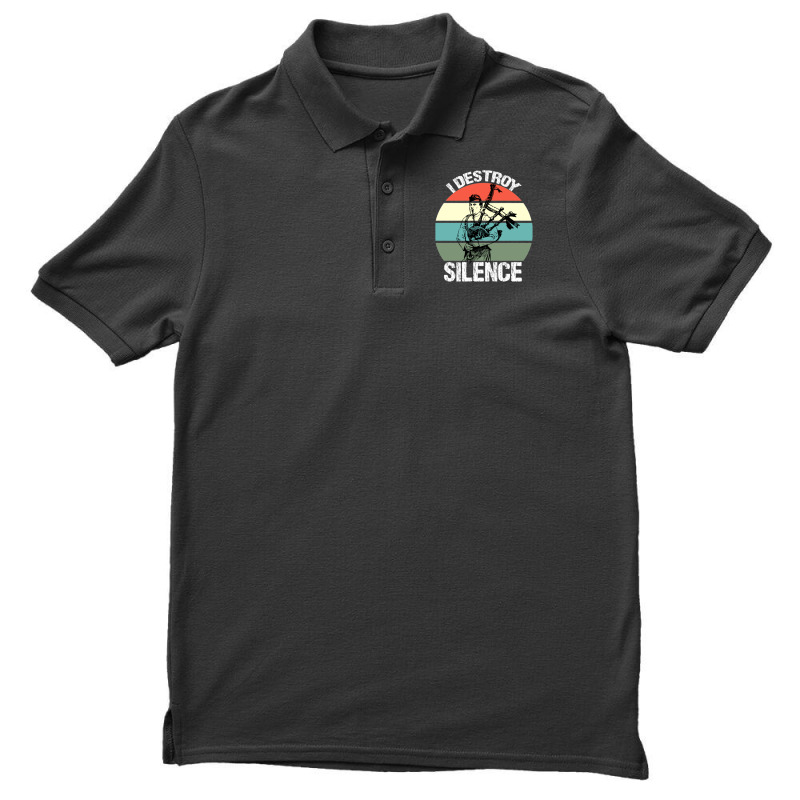 Bagpipes I Destroy Silence Bagpiper Men's Polo Shirt | Artistshot