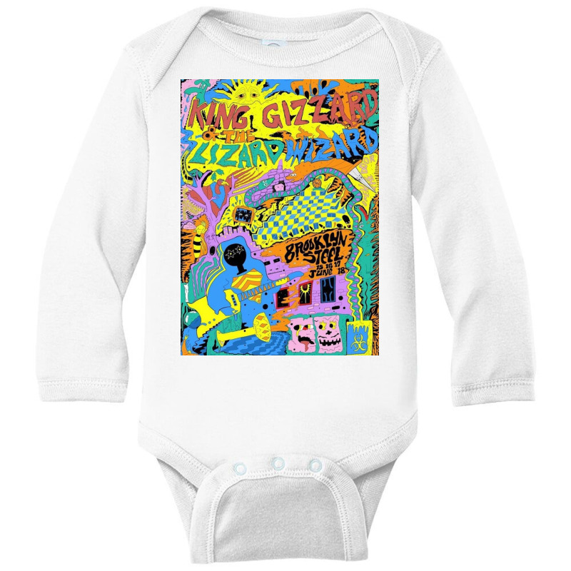 King Gizzard And The Lizard Wizard Brooklyn Steel Art Long Sleeve Baby Bodysuit by jamiegraham | Artistshot