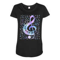 Treble Clef Keyboard Tie Dye Retro Music Notes Pianist Piano T Shirt Maternity Scoop Neck T-shirt | Artistshot