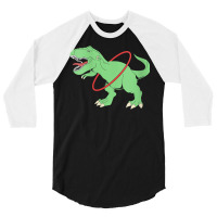 Womens Trex Dinosaur Hula Hooper Hula Hoop V Neck T Shirt 3/4 Sleeve Shirt | Artistshot