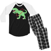 Womens Trex Dinosaur Hula Hooper Hula Hoop V Neck T Shirt Men's 3/4 Sleeve Pajama Set | Artistshot