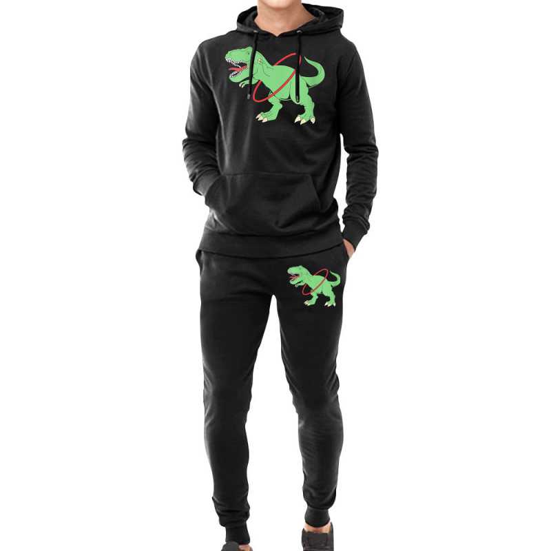 Womens Trex Dinosaur Hula Hooper Hula Hoop V Neck T Shirt Hoodie & Jogger Set | Artistshot