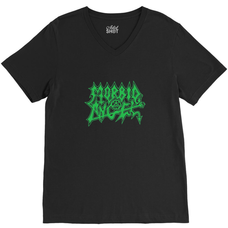 Morbid Angel (transparent) Domination Green V-Neck Tee by MiltonLane | Artistshot