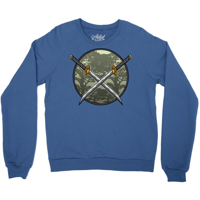 Cross Katana Illustration Crewneck Sweatshirt by adnickilons | Artistshot