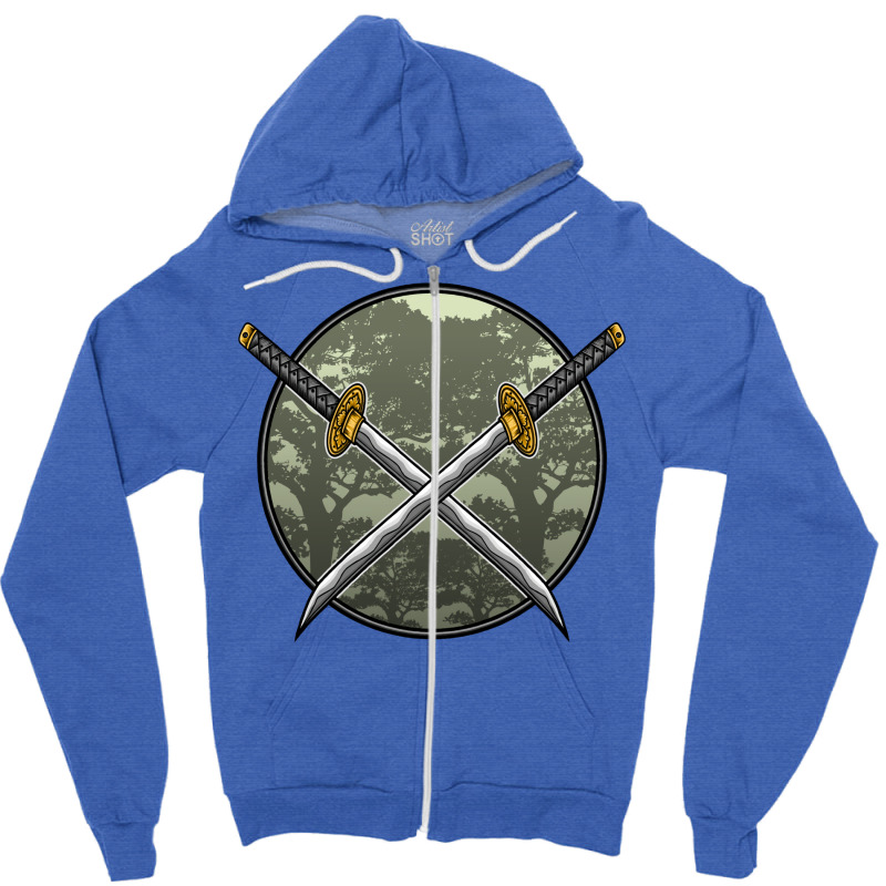 Cross Katana Illustration Zipper Hoodie by adnickilons | Artistshot