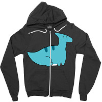 Blue Hadrosaurid Sitting Zipper Hoodie | Artistshot