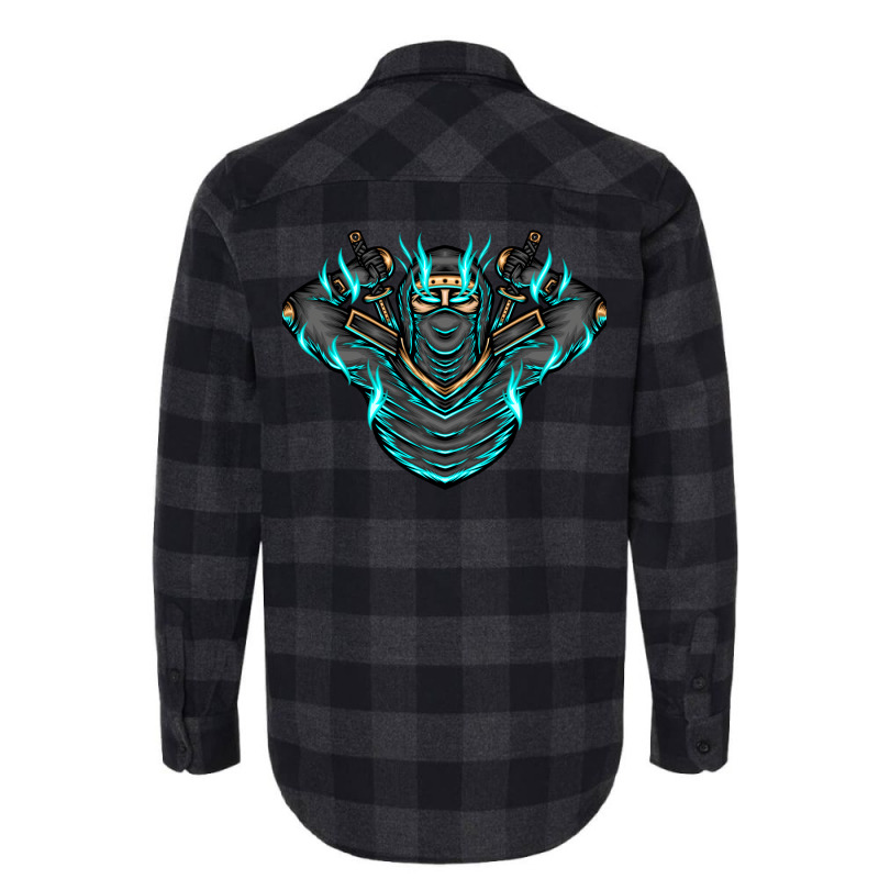 Ninja Shadow Illustration Flannel Shirt | Artistshot