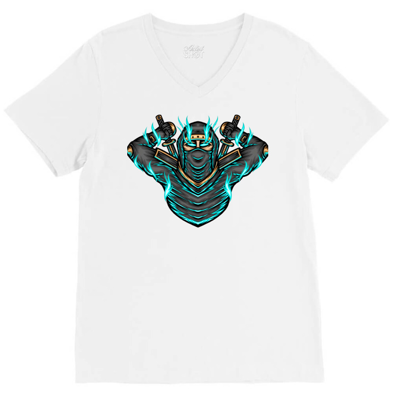 Ninja Shadow Illustration V-neck Tee | Artistshot