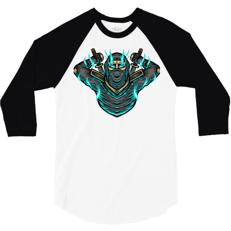 Ninja Shadow Illustration 3/4 Sleeve Shirt | Artistshot