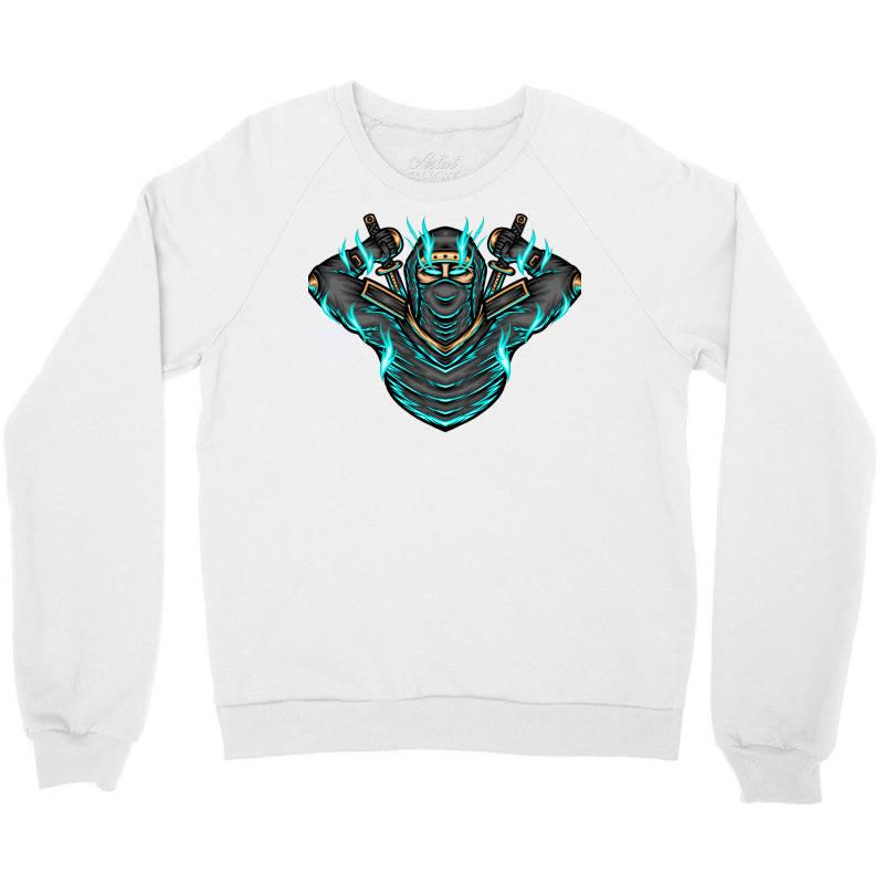 Ninja Shadow Illustration Crewneck Sweatshirt | Artistshot