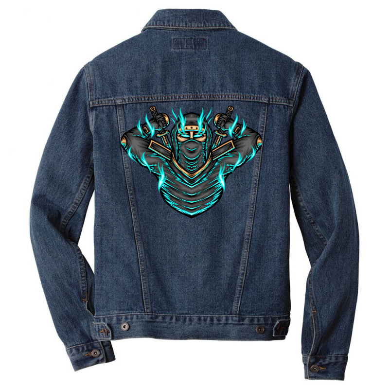 Ninja Shadow Illustration Men Denim Jacket | Artistshot