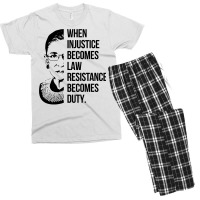 Notorious Rbg When Injustice Becomes Law Men's T-shirt Pajama Set | Artistshot