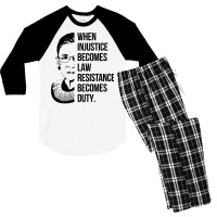 Notorious Rbg When Injustice Becomes Law Men's 3/4 Sleeve Pajama Set | Artistshot