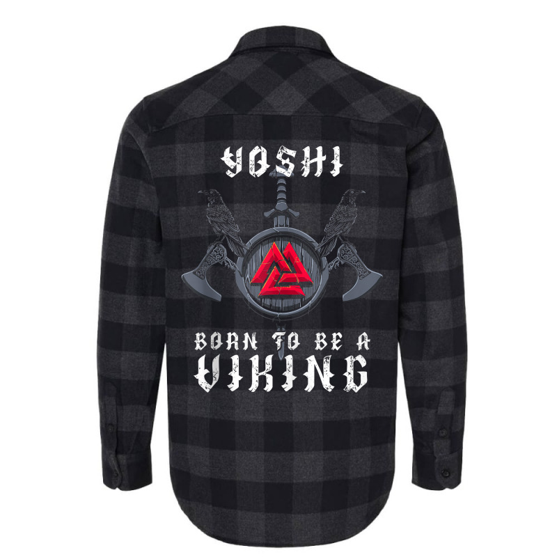 Yoshi   Born To Be A Viking   Personalized Tank Top Flannel Shirt | Artistshot