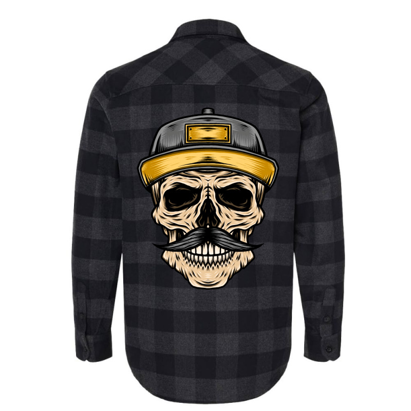 Old Skull Gangsta Illustration Flannel Shirt | Artistshot