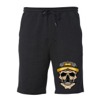 Old Skull Gangsta Illustration Fleece Short | Artistshot