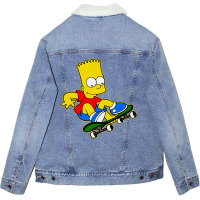 Funny Simpson, Skater Unisex Sherpa-lined Denim Jacket | Artistshot