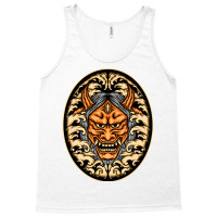 Orange Oni Mask Illustration Tank Top | Artistshot