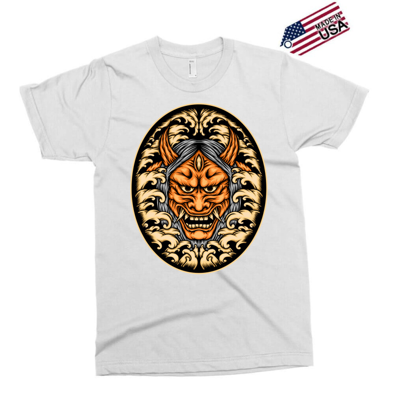 Orange Oni Mask Illustration Exclusive T-shirt | Artistshot