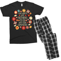 Your Worth Has Nothing To Do With Your Diagnosis, Brain T Shirt Men's T-shirt Pajama Set | Artistshot