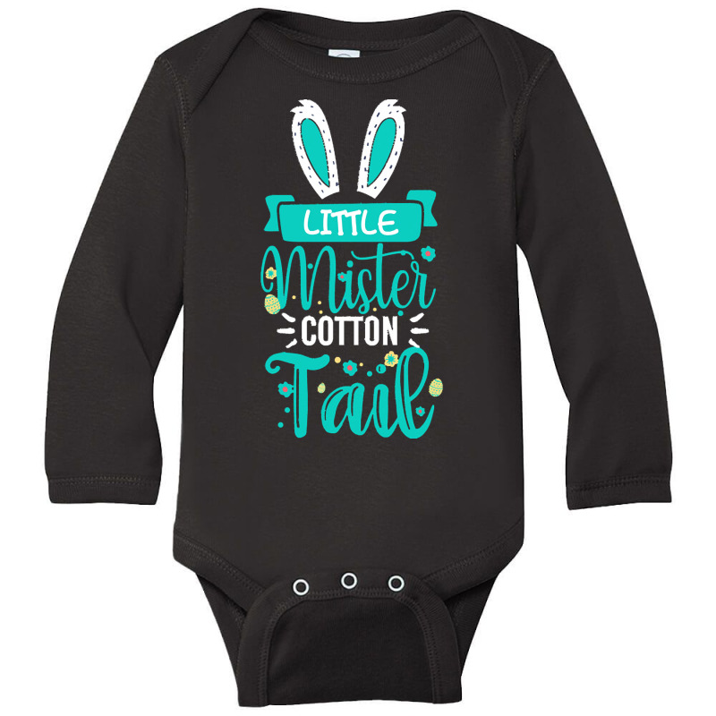 Easter T  Shirt Kids Little Mister Cotton Tail   Boys Easter Bunny 5 Long Sleeve Baby Bodysuit | Artistshot