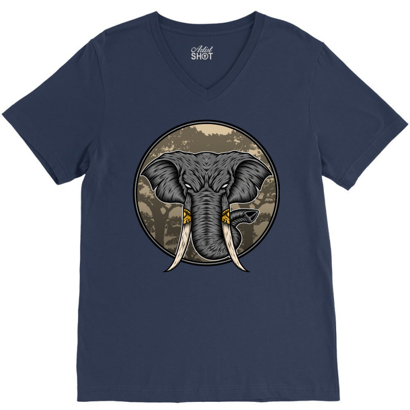 Wild Elephant Vector V-neck Tee | Artistshot