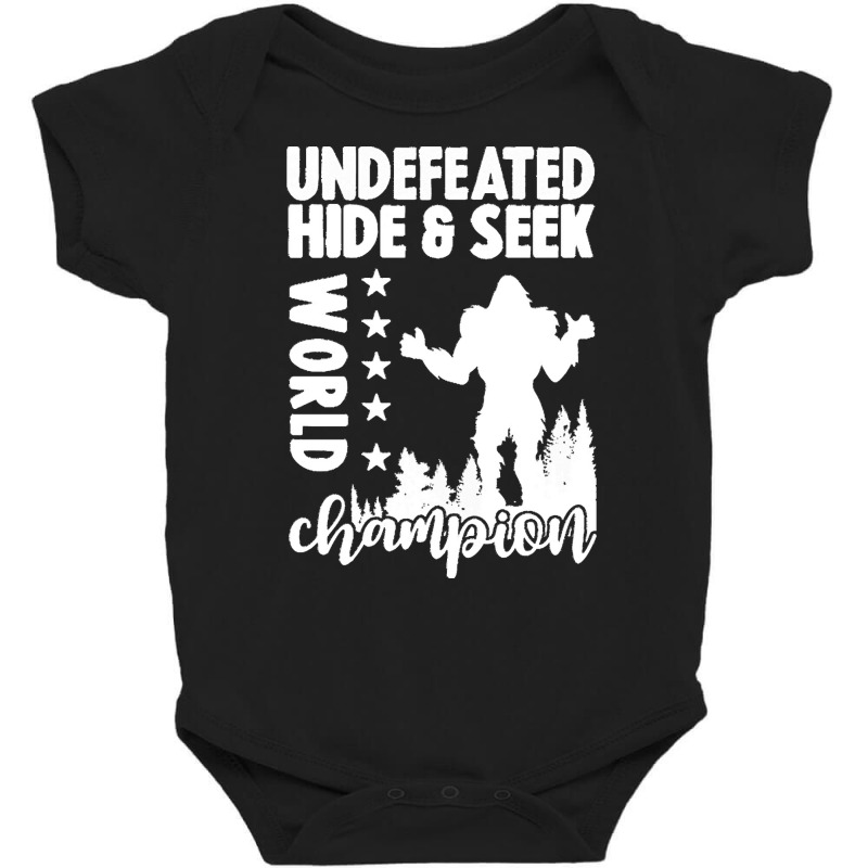 Bigfoot T  Shirt Retro Bigfoot Hide & Seek World Champion 2 Baby Bodysuit by koelpinpatrick639 | Artistshot