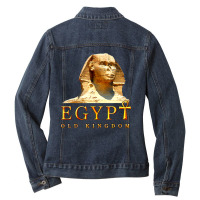 Egypt Old Kingdom Pharaoh Ancient Egyptian Tut Ankh Of Life Ladies Denim Jacket | Artistshot