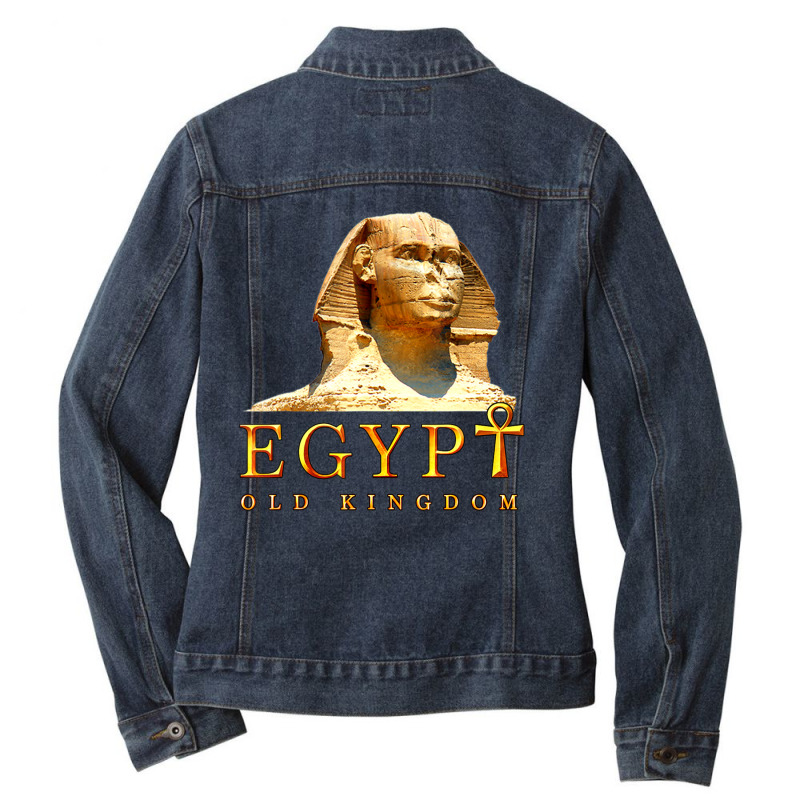 Egypt Old Kingdom Pharaoh Ancient Egyptian Tut Ankh Of Life Ladies Denim Jacket by namnguyen | Artistshot