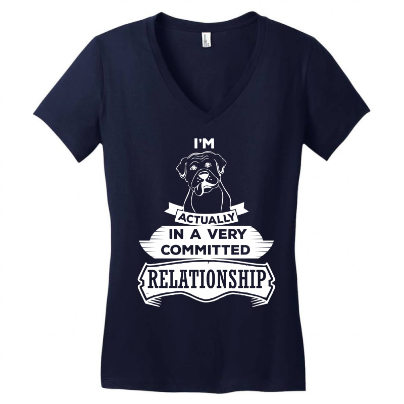 I Am Boxer Actually In A Very Commited Relationship Women's V-Neck T-Shirt by SabriAcar | Artistshot