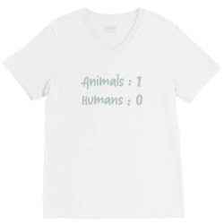 animals vs Humans V-Neck Tee | Artistshot