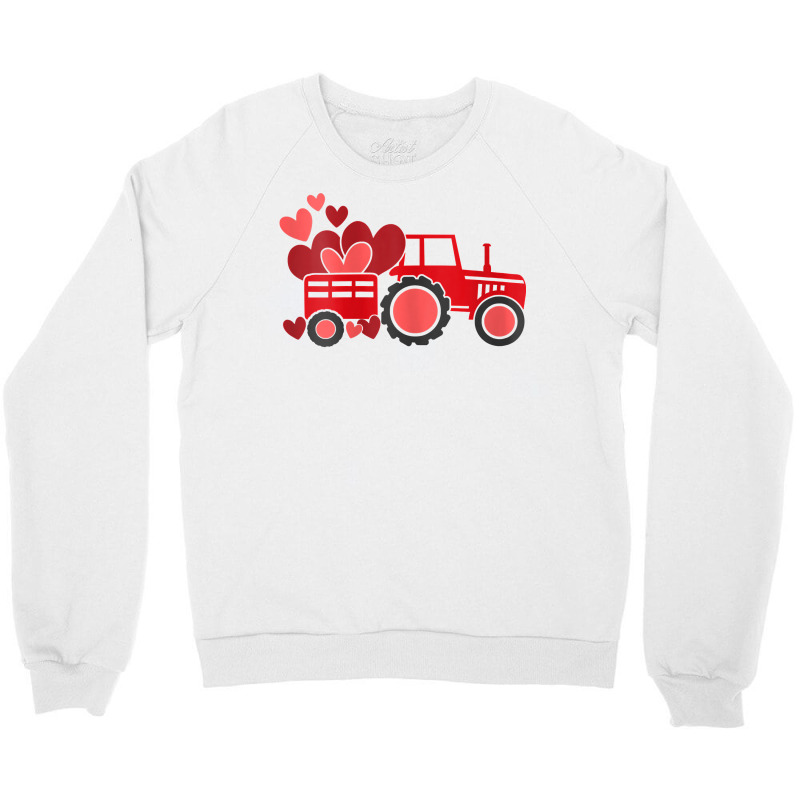 Womens Happy Valentines Day Heart In Tractor Funny Toddler Womens T Sh Crewneck Sweatshirt | Artistshot