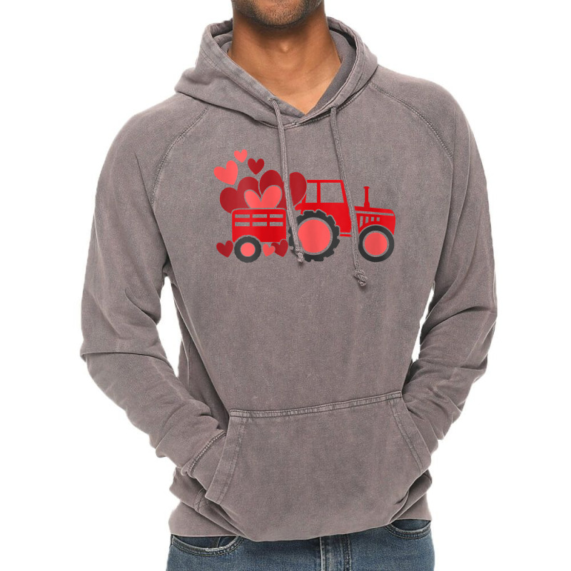 Womens Happy Valentines Day Heart In Tractor Funny Toddler Womens T Sh Vintage Hoodie | Artistshot