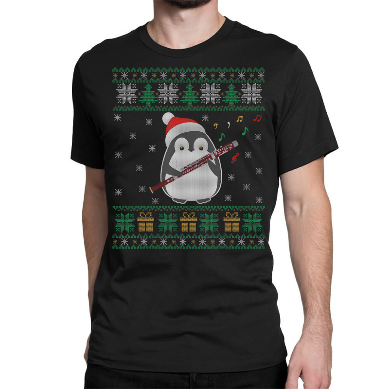 Flute Ugly Christmas Sweater Penguin Xmas Family Matching Classic T-shirt by namnguyen | Artistshot