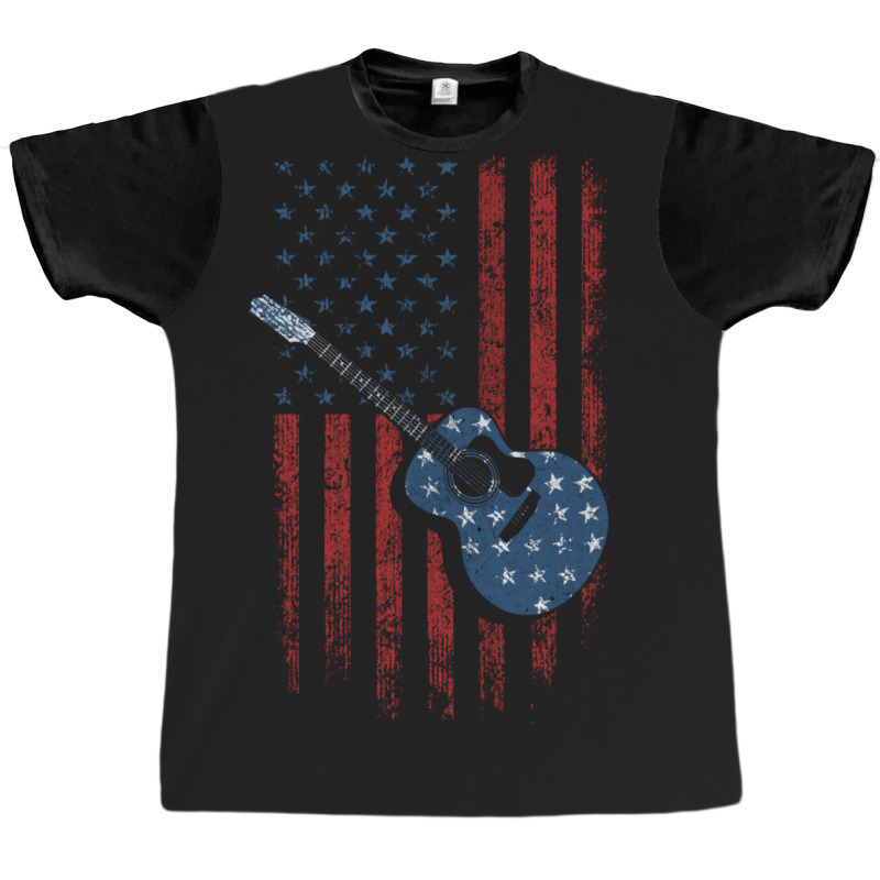 Guitar American Flag Graphic T-shirt | Artistshot