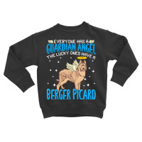 Berger Picard T  Shirt Berger Picard Dog With Guardian Angel Saying T Toddler Sweatshirt | Artistshot