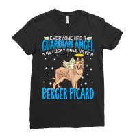 Berger Picard T  Shirt Berger Picard Dog With Guardian Angel Saying T Ladies Fitted T-shirt | Artistshot