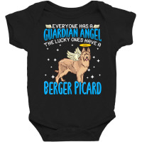 Berger Picard T  Shirt Berger Picard Dog With Guardian Angel Saying T Baby Bodysuit | Artistshot