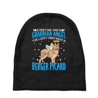 Berger Picard T  Shirt Berger Picard Dog With Guardian Angel Saying T Baby Beanies | Artistshot