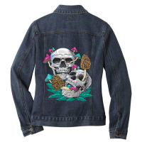 Skull Pagan Occult Rabbit Kawaii Rose Glitch Pastel Goth Ladies Denim Jacket | Artistshot