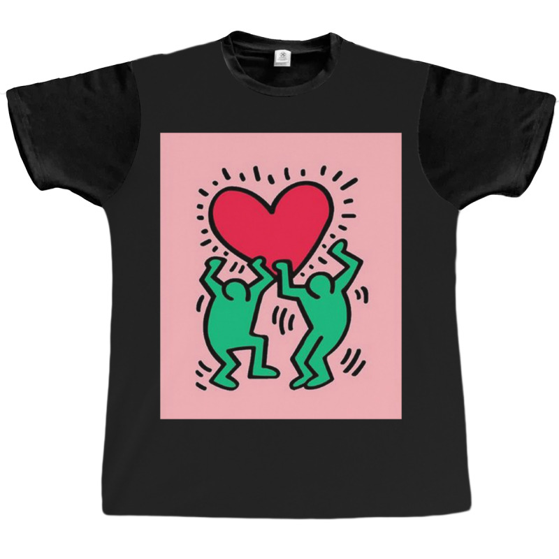 Heart Red And Two People Graphic T-shirt | Artistshot