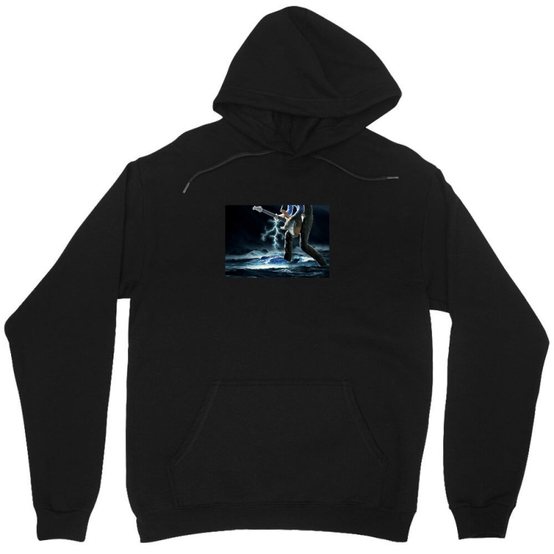 Thunder Bass Player - Bass Player In Storm Waves Unisex Hoodie by CindyAlford | Artistshot