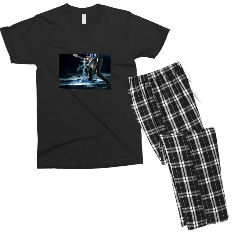 Thunder Bass Player - Bass Player In Storm Waves Men's T-shirt Pajama Set by CindyAlford | Artistshot