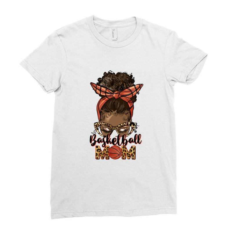 Afro Messy Bun Basketball Mom Ladies Fitted T-shirt | Artistshot