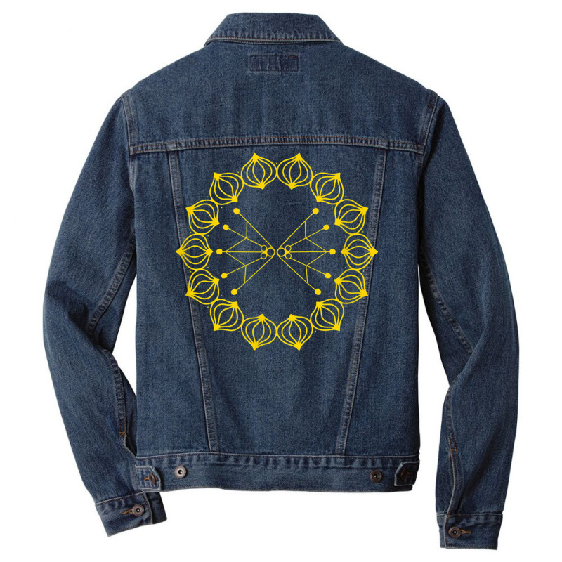 Fire Poi Mandala Fire Dancing Fire Spinning Tshirt   Yellow Men Denim Jacket by jessen | Artistshot