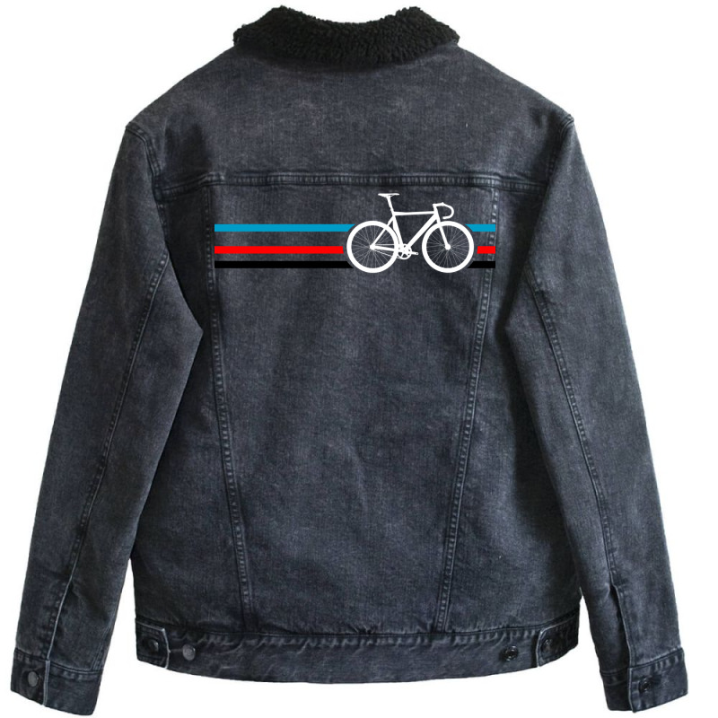 Bike Stripes Velodrome 15 Unisex Sherpa-Lined Denim Jacket by andeekngueloc | Artistshot