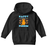 Happy Purim Jewish Holiday Cat Hamantash Men Women Kids Youth Hoodie | Artistshot