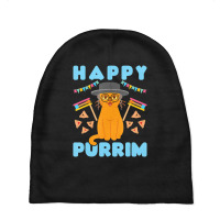 Happy Purim Jewish Holiday Cat Hamantash Men Women Kids Baby Beanies | Artistshot